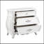 Table de chevet 3 tiroirs de style moderne en bois blanc perle