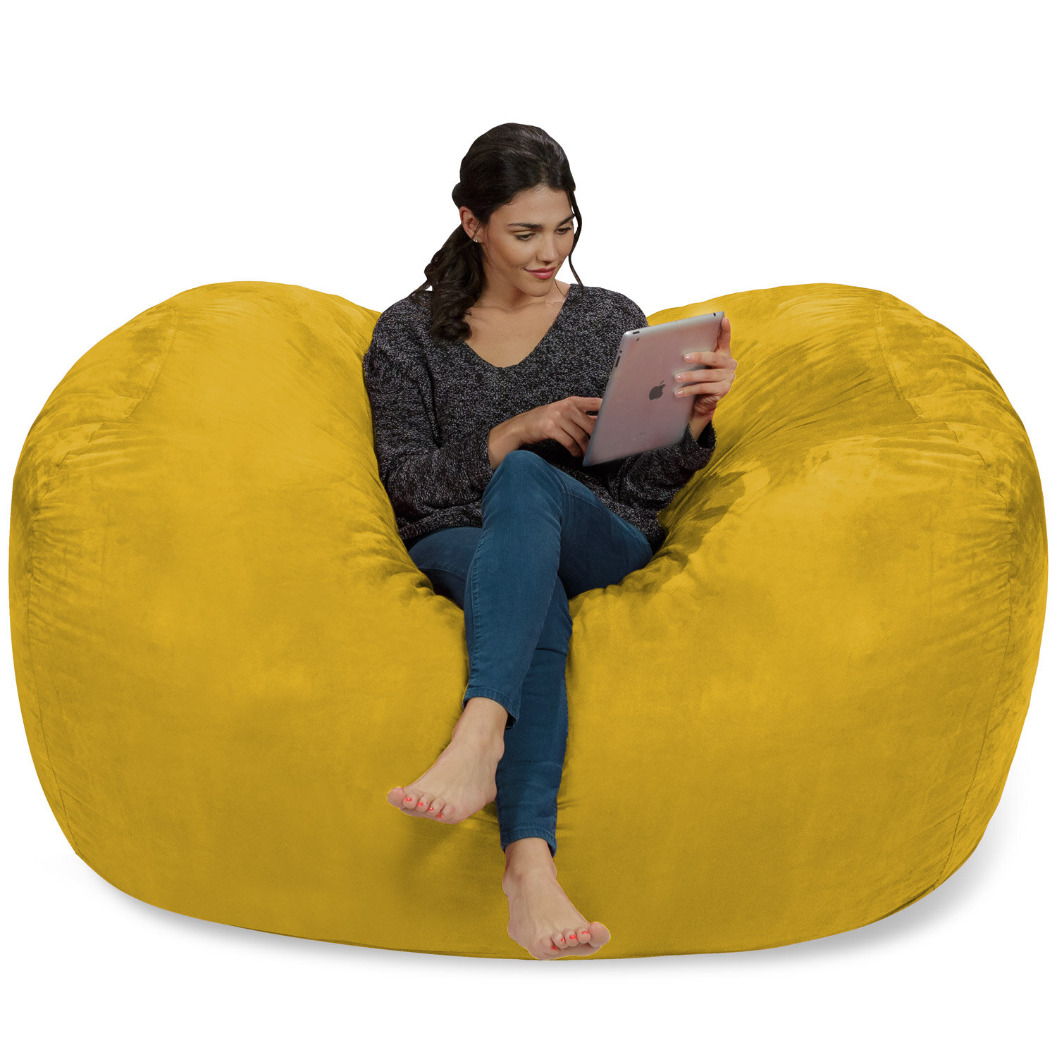 Large yellow online bean bag