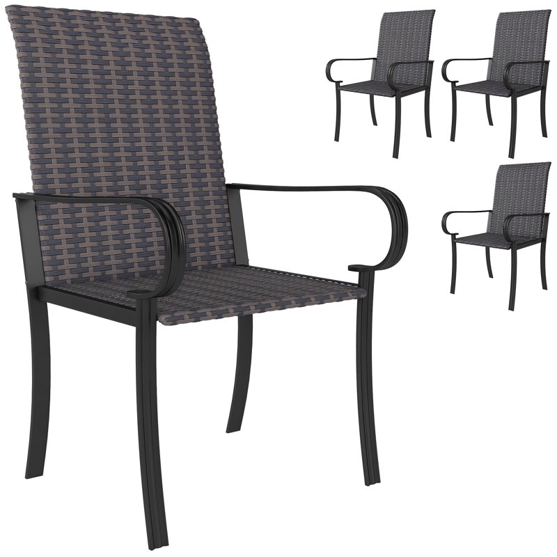 Chaises de patio Comfort, acier rotin Pe, sièges de patio modernes