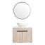 Ensemble de meuble-lavabo moderne 24 po avec lavabo en céramique, meuble-lavabo mural en chêne blanc avec porte à fermeture douce