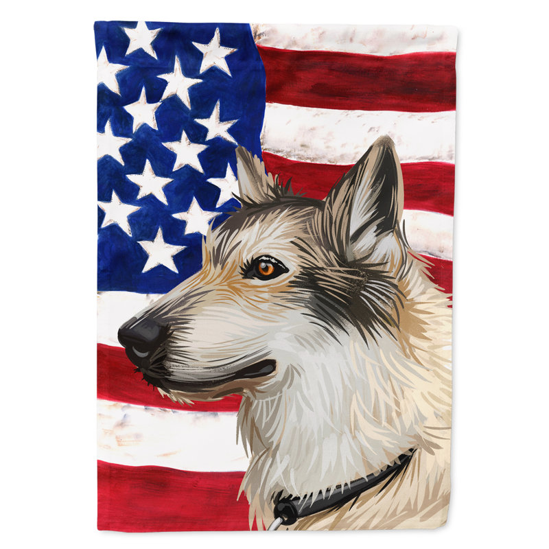 Polyester à 2 côtés 15 x 11 po drapeau de jardin, Chien-loup de Saarloos