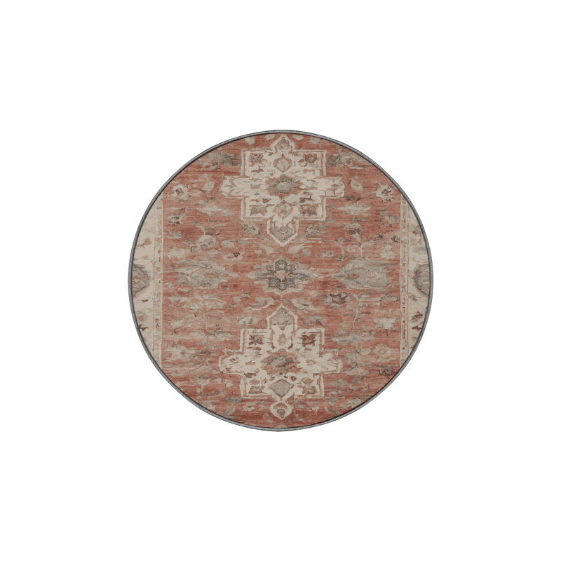 Tapis gris lavable à la machine GSIX03624, Rond 6 pi