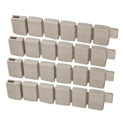 Bordure de paysage beige en fausse pierre, bordure de jardin en brique flexible de 47,2 pouces avec pointes d'ancrage, bordure de pelouse résistante à la décoloration pour l'allée de la piscine