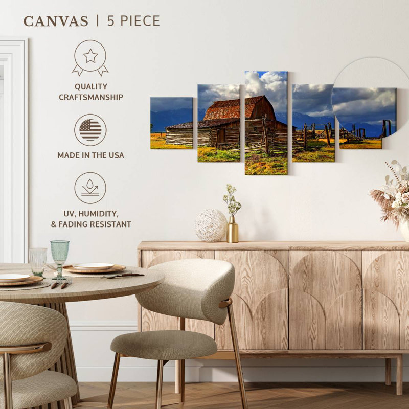 Remote Wooden Barn, 24" H x 55" W