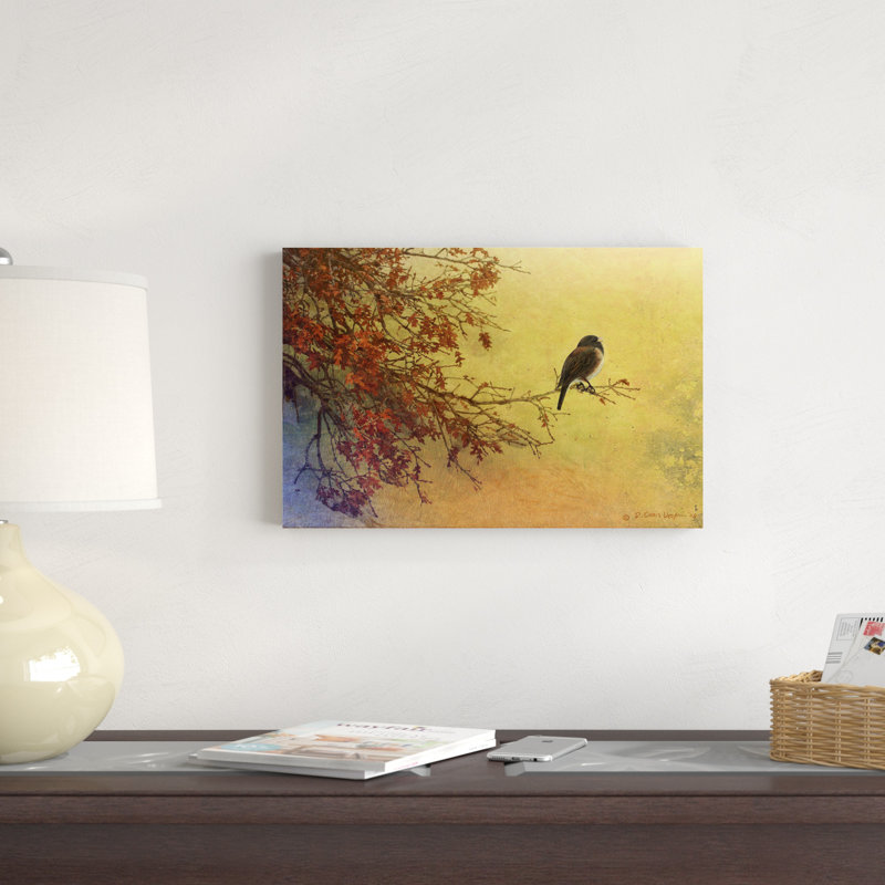 " Snow Oak Junco " Painting Print, 12" H x 18" W x 1.25" D