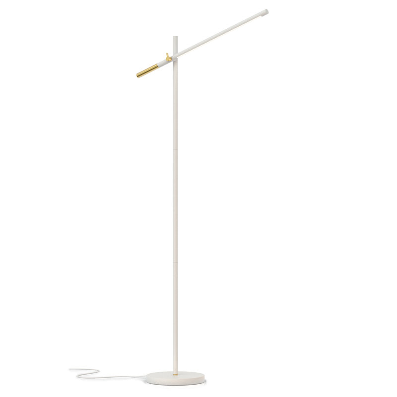 Abingd 155cm Matte LED Task Floor Lamp, Matt White