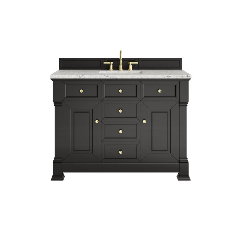 Brookfield 48'' W Single Vanity, Eternal Jasmine Pearl, Black Onyx, Widespread