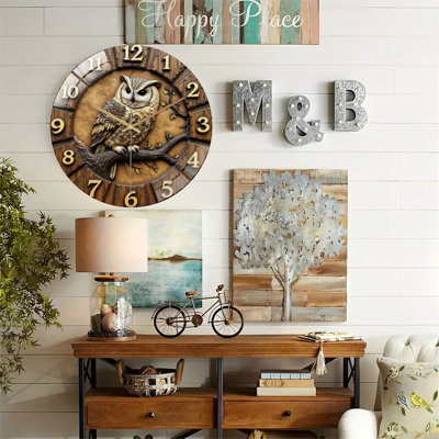 Horloge murale hibou - horloge murale 12 po