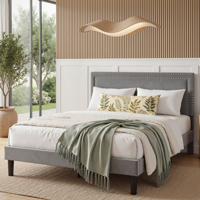 Bedroom Set Bed Frame And Nightstand 2 Piece(Set Of 2)