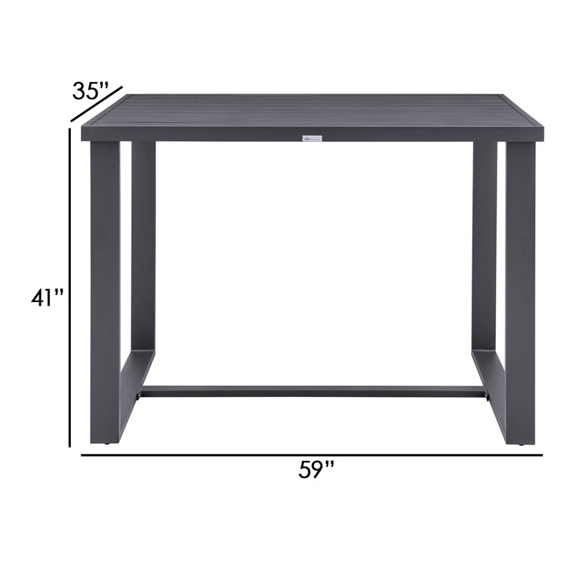 Elza Rectangular Metal Outdoor Dining Table