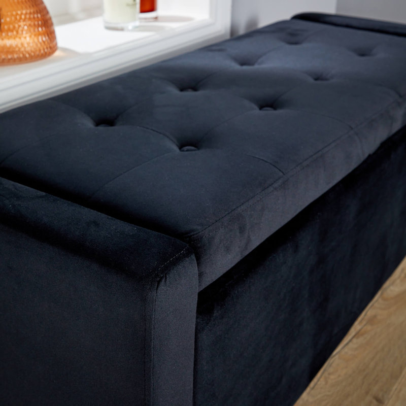 Starke Velvet 111cm Wide Rectangular Storage Ottoman