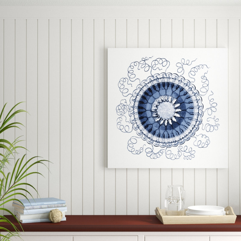Navy Ocean Gems III by Vision Studio - Wrapped Canvas Painting, 91cm H x 91cm W