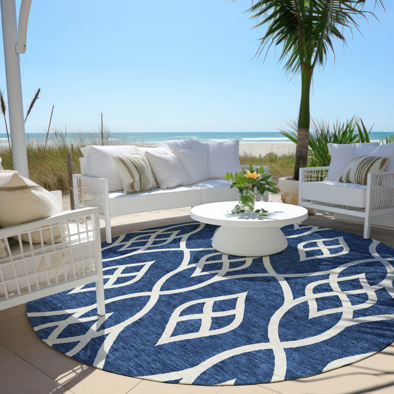 Tapis intérieur / extérieur mâle avec envers antidérapant, Rond 8 pi