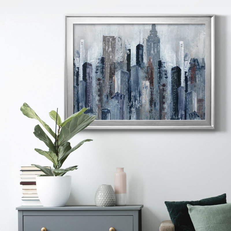 Cirrus I - Peinture sur toile encadrée, Argent, H 22,5 po x l 30,5 po x P 1,5 po