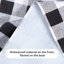 Nappe imperméable en vinyle à carreaux avec envers en flanelle, 152 x 152 cm, noir et blanc-1478254898