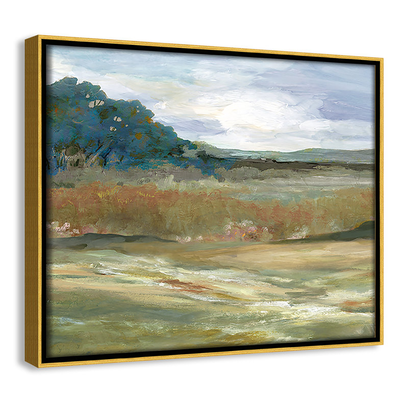 Après-midi, reproduction de paysage par Carol Robinson, H 9,5 po x l 11,5 po, Doré