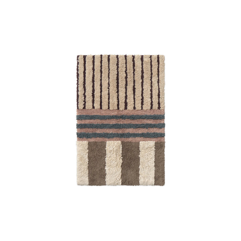 Color ON Striped Bath Rug, Brown Striped