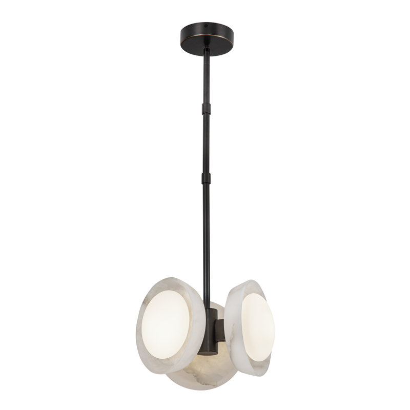 Luminaire suspendu unique à 3 lumières Alonso Alonso, Bronze urbain