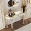 Console 47 po à miroir en demi-lune avec tiroir en verre cannelé et poignées en cristal-967734416