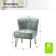 Ousley 26" W Faux Leather Tufted Side Chair With Metal Base
