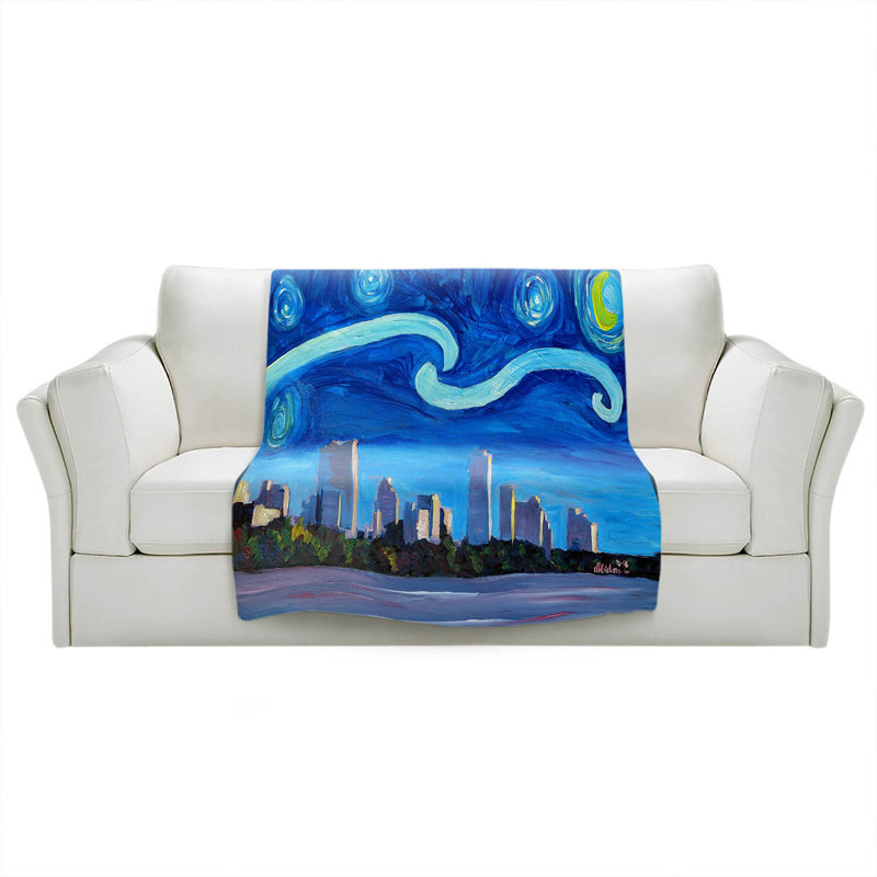  Couverture Starry Night Austin Skyline, 68 po x 80 po