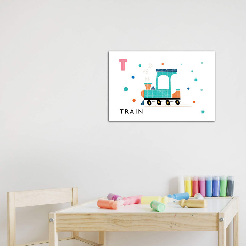 «T Is for Train» - Impression, Toile tendue, Pas de tapis, H 26 po x l 40 po x 1,5 po