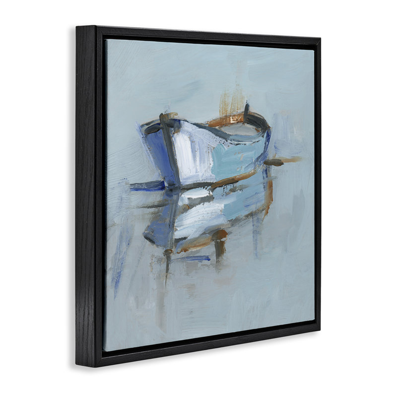 Cadre flottant Expressionist Water Reflection, design par Ethan Harper, Cadre flottant noir de jais, H 18 po x l 18 po