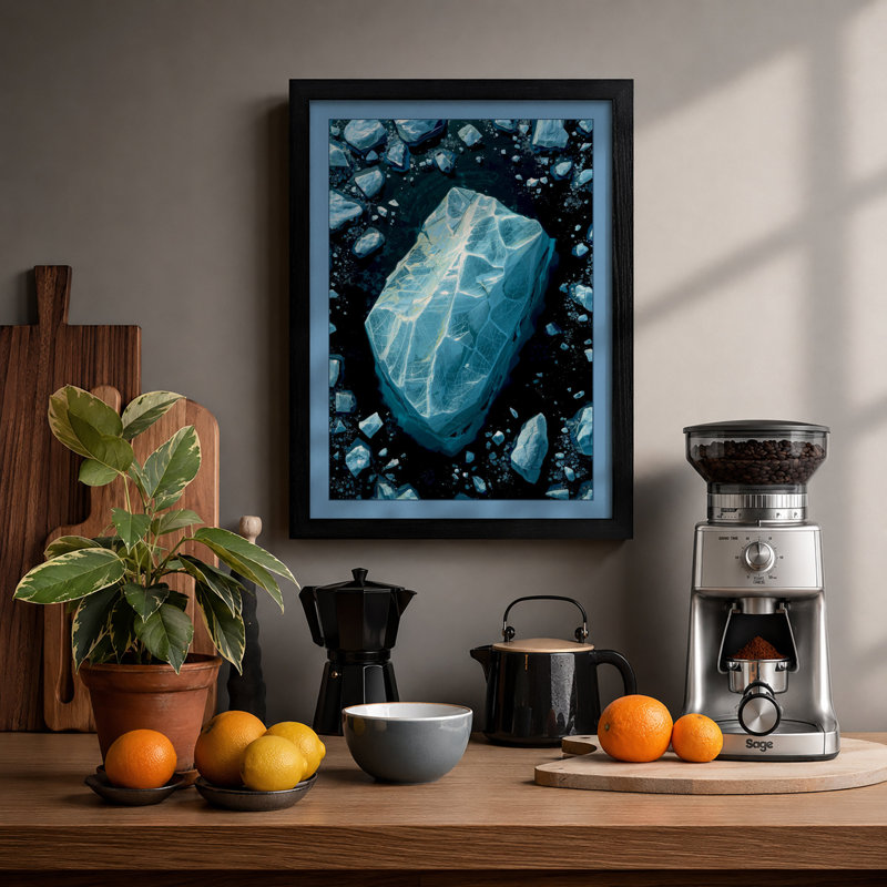 Frozen Fragments Minimalist - Print, A2 - 59.4 x 42.0 cm, Black