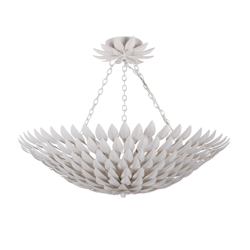 Plafonnier semi-encastré Margo, Blanc mat, Six lumières, H 6 pi x l 24,5 po x P 24,5 po
