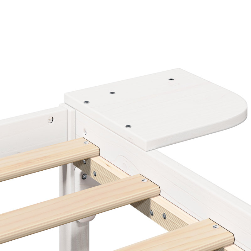 Bed Frame Solid Pine Wood, White, European Double (140 x 200 cm)