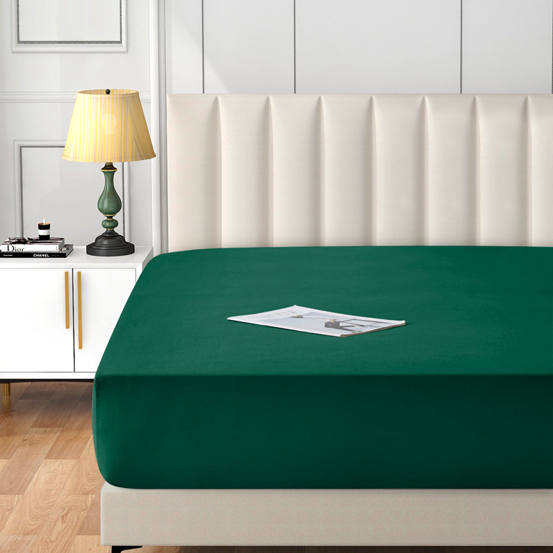 Extra Deep Pocket Microfiber Solid Fitted Sheet, Full/Double, Green