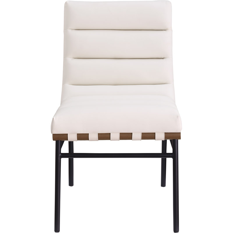 Chaise en cuir Burke, Cuir crème végétalien