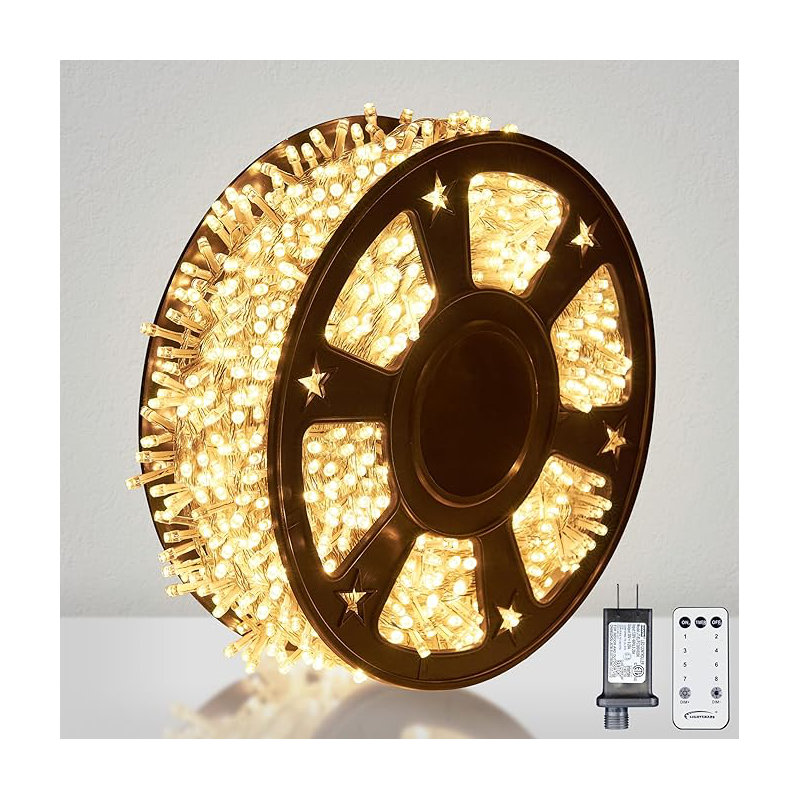 1000Led 328Ft String Lights Warm White, 8 Modes 30V Plug In Fairy Lights With Remote Control For Home Garden Yard Christmas Wedding Holiday Party Thanksgiving (1Pc Green Wire)