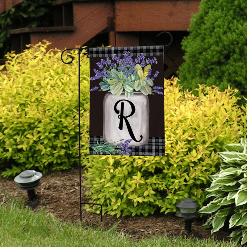 Drapeau de jardin ferme monogramme lettre R