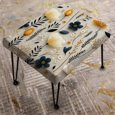 Begonia Botanicals Collage - Floral Rectangle Ottoman