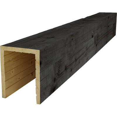 AmeriCraft Wood Resawn Beam, 3-Sided (U-Beam), 7 1/2"W x 7 1/2"H x 192"L, True Black Finish, Stain Grade Pine
