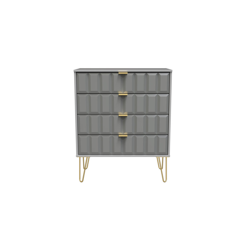 Allem 77cm W 4 - Drawer Chest of Drawers, Shadow Matt/Grey