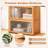 4-Tier Bamboo Bookshelf w/Doors See-through Acrylic Doors Freestanding Bookcase-367919690