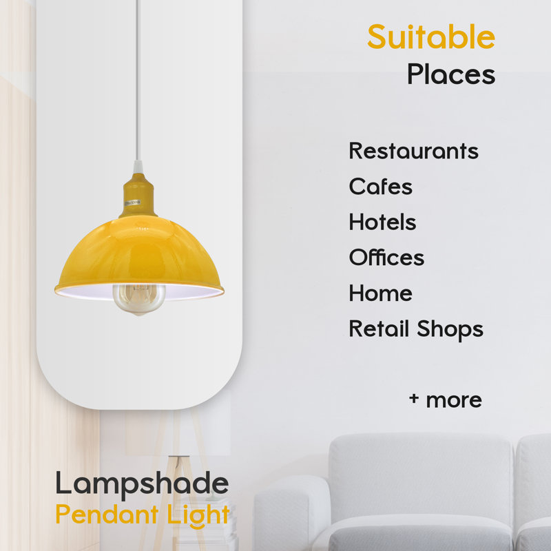 Gingras 2 - Light White Single Pendant, Yellow, No