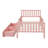 Space-saving Twin Wood Platform Bed With Guardrails And Storage, Pink - Modern Design For Cozy Bedrooms