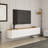 Modern Scandinavian TV Stand, White & Atlantic Pine, 59.1 x 11.8 x 11.8 inches | 100% Melamine Coated Chipboard, Durable & Stylish | Perfect for Living Room, Sleek Design, Easy Assembly, Space-Saving Solution