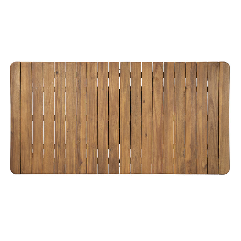 Ensemble de salle à manger Ziven Organic Modern en bois d'acacia avec chaises en osier tressé et table extensible à lattes, 6
