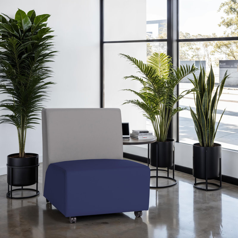 Fauteuil mobile rembourré Pro Series - noir, Bleu / gris