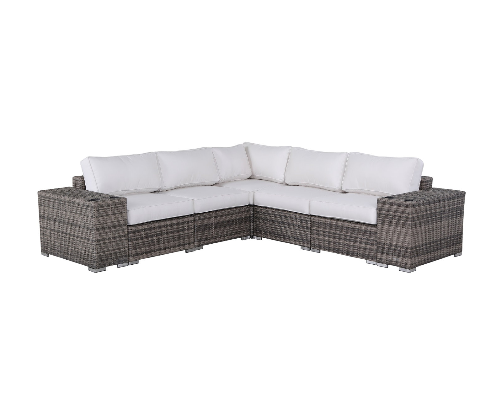 4-Person Sunbrella® Patio Seating Group, Sunbrella Canvas, Mixed Gray
