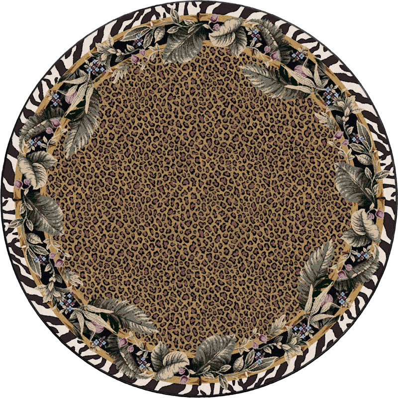 Alminus Jungle Safari Skins Animal Print Area Rug, Oval 5'4" x 7'8"