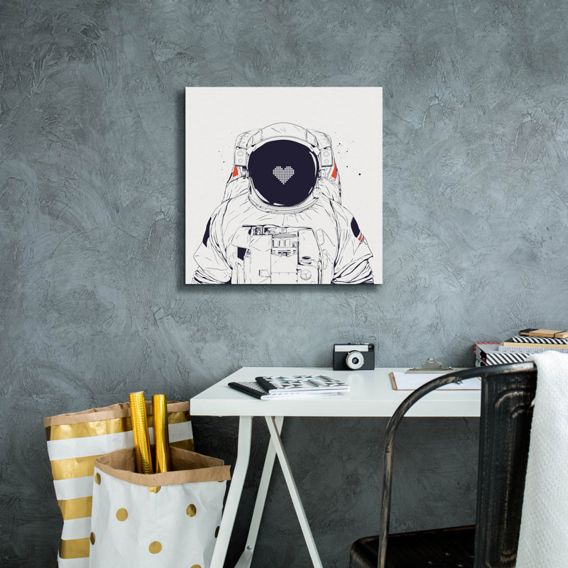 'Astronaut Love' by Balazs Solti Wall Art, 18" H x 18" W