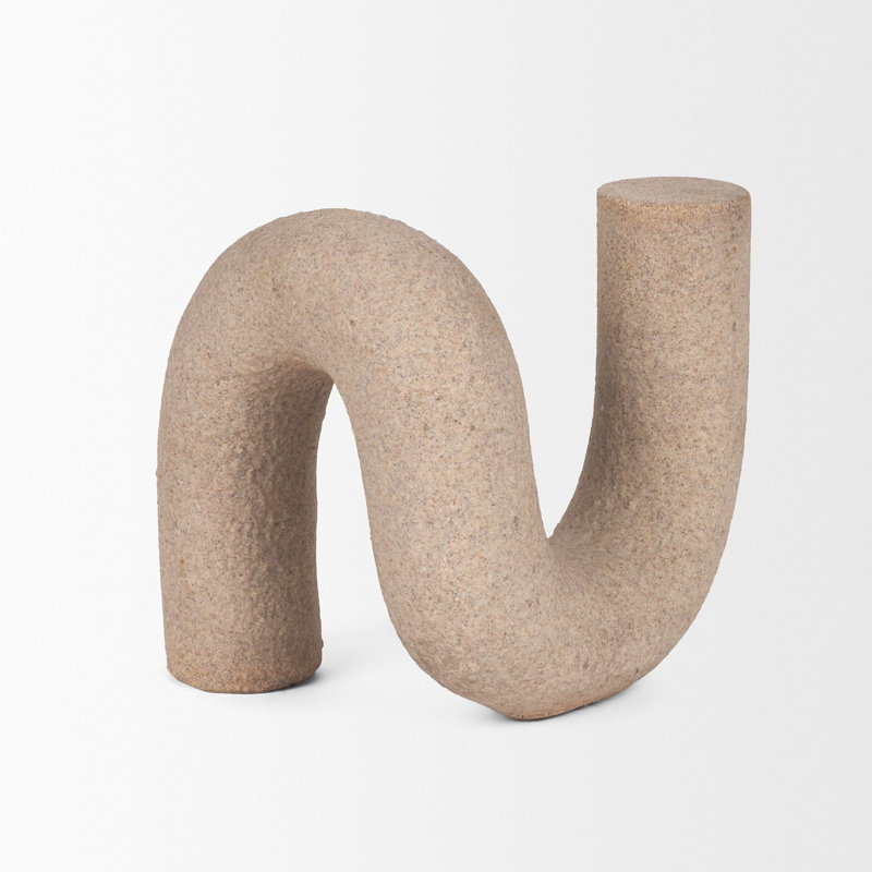 Objet décoratif en béton texturé Kailas, H 7 po x l 7 po x P 7 po, Beige