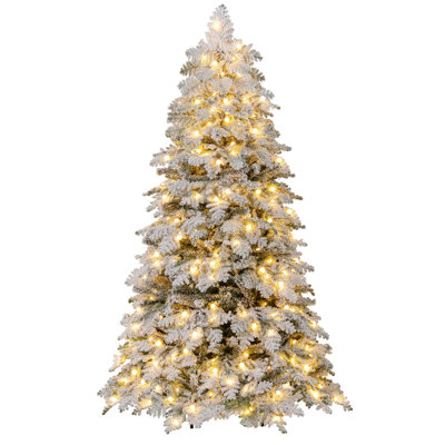 Arbre de Noël artificiel enneigé 6 pi avec 130 boules, lumières et 616 branches