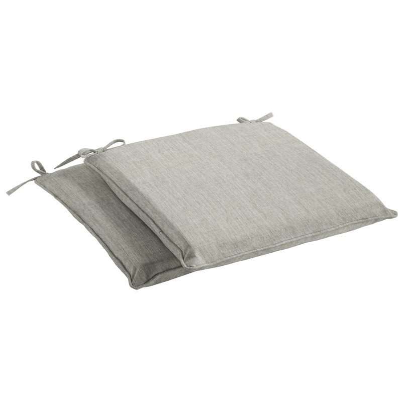 Macaire Sunbrella Outdoor 2'' Dining Chair Chair Pad, 2" H x 19" W x 17" D, Canvas Granite Sunbrella® Canvas