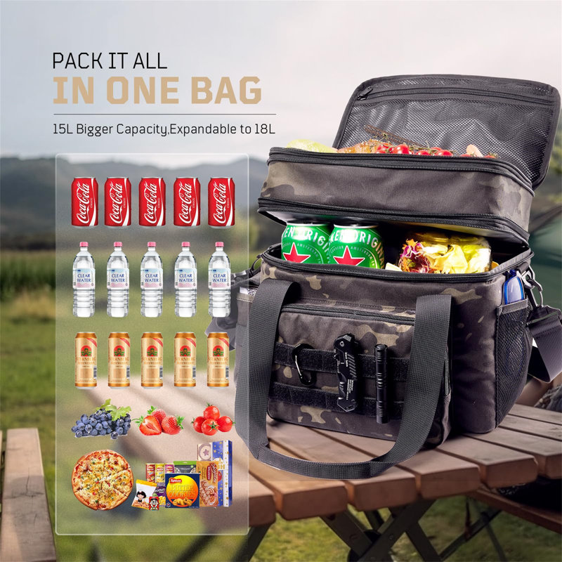 Ebern Designs 24L Picnic Tote Bag Cooler in Grey